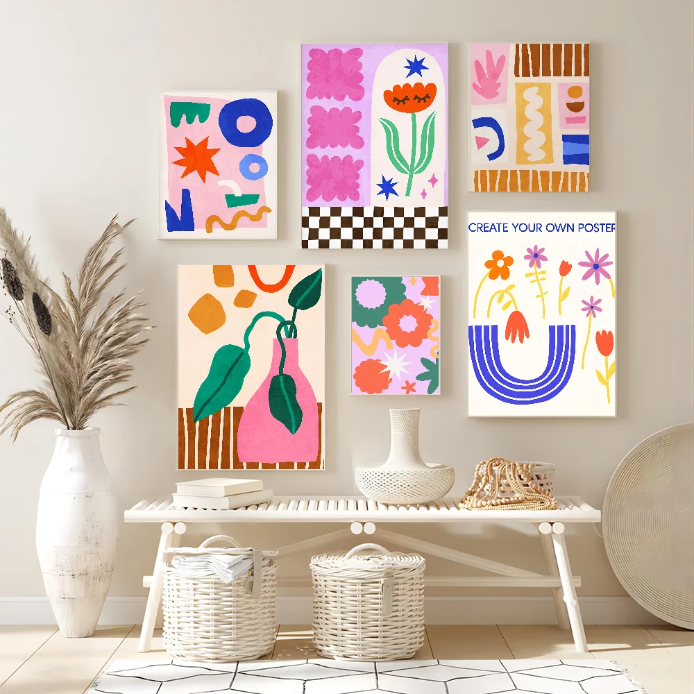 DIY Простой Дофаминовый Узор Липкий Настенный Постер Необычная Декоративная