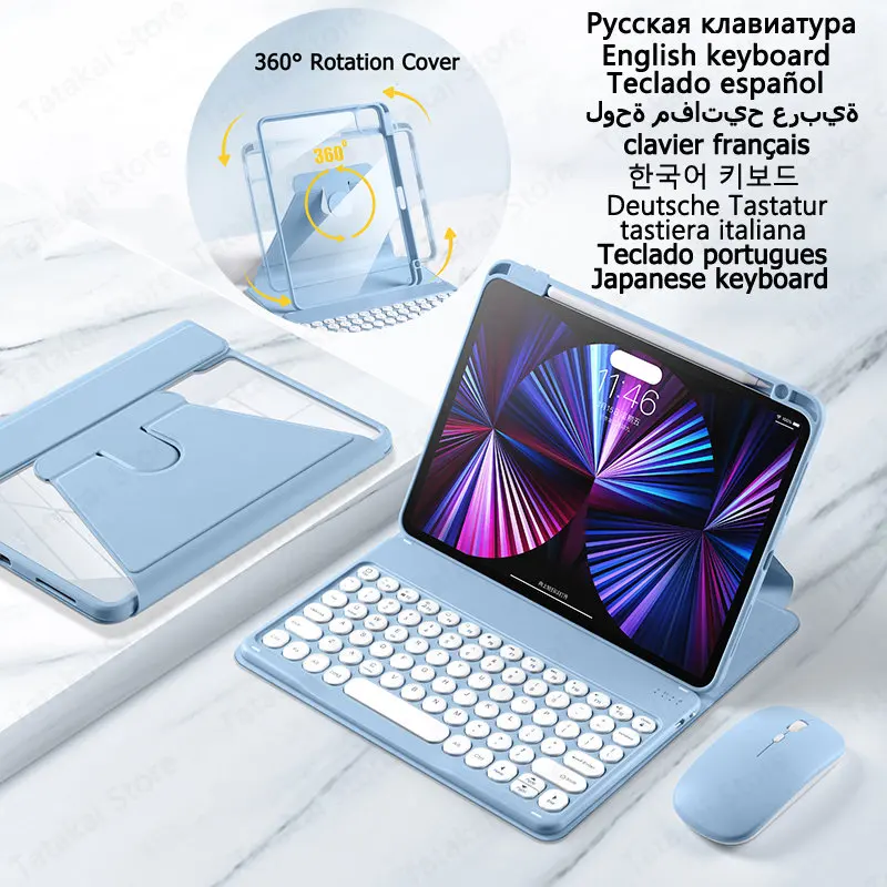 

360 Rotation Keyboard Cover for iPad 9 Case Keyboard iPad 8th Generation Keyboard Case 7th Gen 10.2 for iPad Pro 10 5 Case Air 3