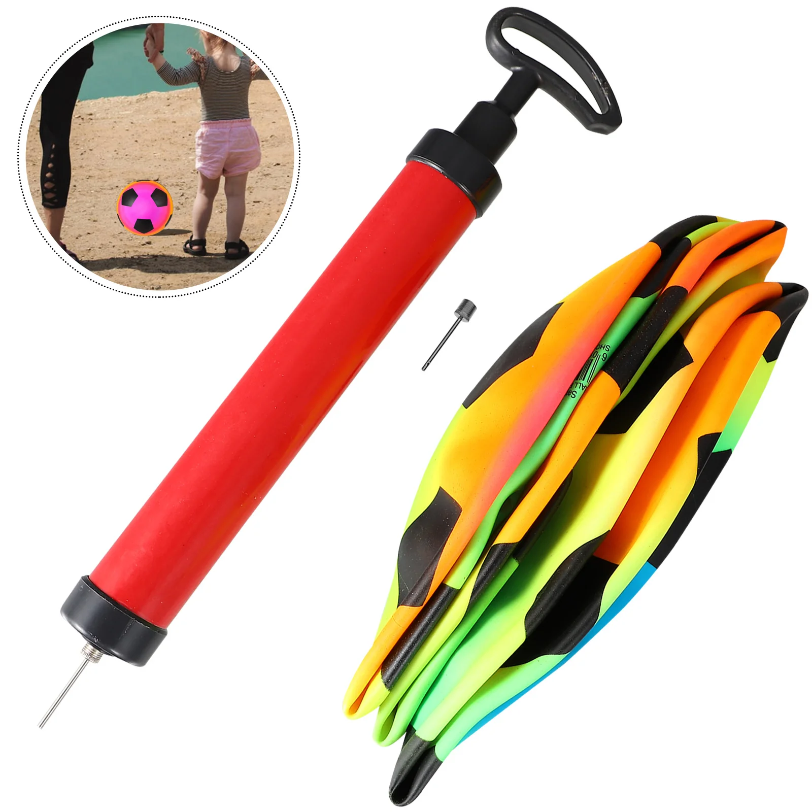 

Footballbeachkids Inflatable Toyschildrens Playground Rainbow Baby Kickball Plaything Toddlers Age 5 Pvc Blow Poolswimmi