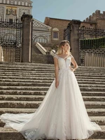 luojo boho wedding dresses 2022 a line o neck appliques buttons tea length bridal gowns for women custom made vestidos de novia