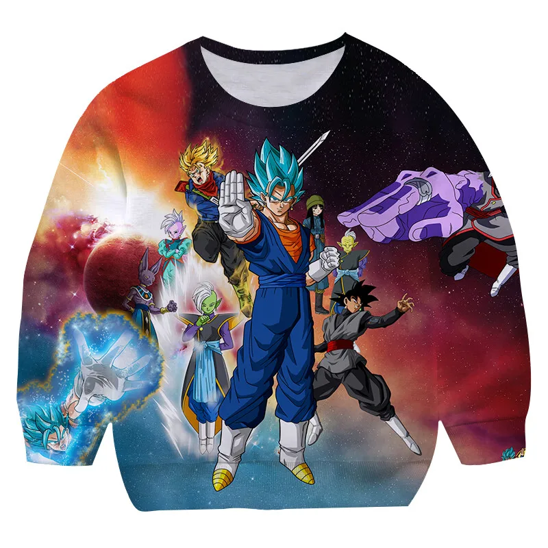 

Детский свитшот с длинным рукавом, Повседневная Уличная одежда в стиле комиксов, худи с 3D принтом Гоку для мальчиков, крутой Топ