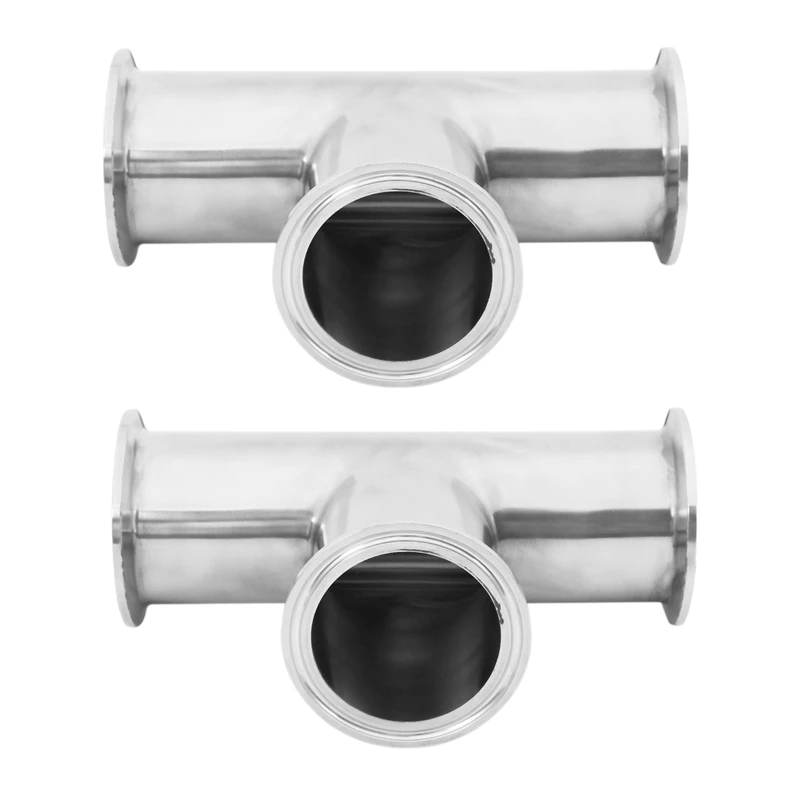 

GTBL 2X 51MM 2 Inch 3 Way Tee Stainless Steel S304 Sanitary Tri Clamp Type 3 Way Weld Ferrule OD 64MM Pipe Fittings Moonshine