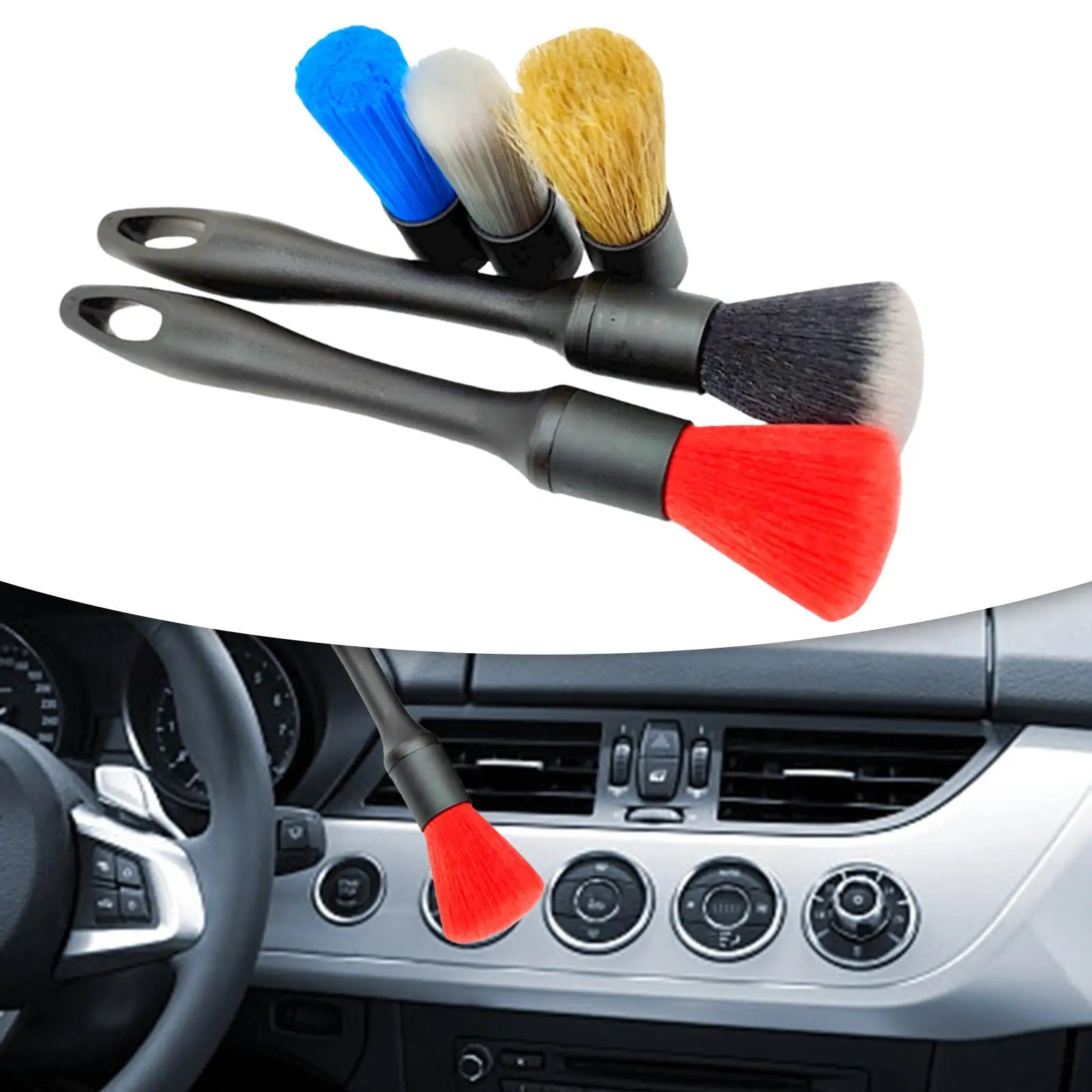 

Car Detailing Brushes Wet and Dry Use for Cleaning Interior Car Washing