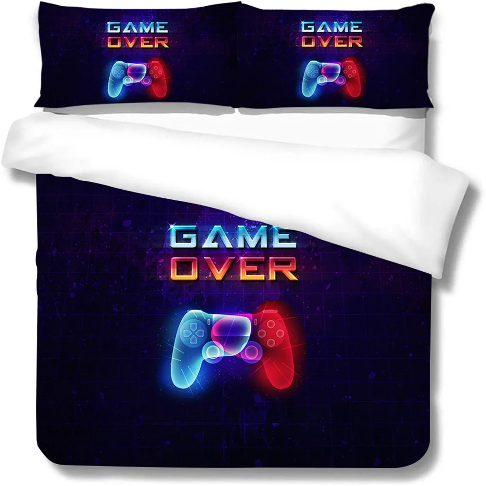 Комплект постельного белья с 3D-принтом в виде ручки пододеяльник на черном фоне