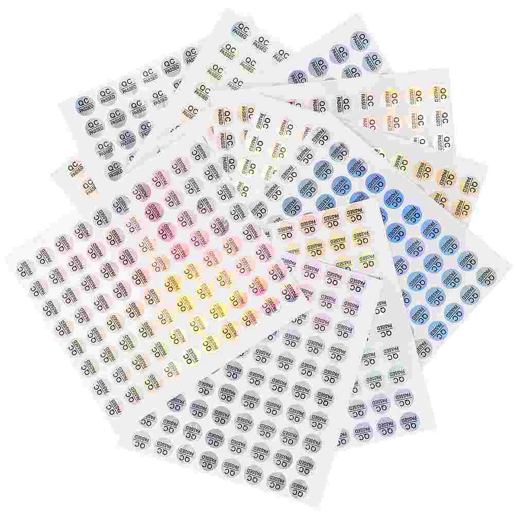 

1600 Pcs Qc Pass Tag Warehouse Tags Labels Stickers Adhesive Mark Shipping Pvc Self-adhesive Tested Passed Round