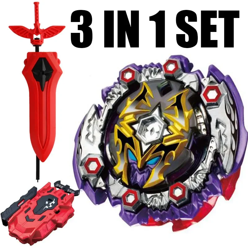 Фото Набор для начинающих B-X TOUPIE BURST BEYBLADE Spinning Top Geist Fafnir Burst с пусковым устройством B-122 и новым пусковым устройством Sword LR №2