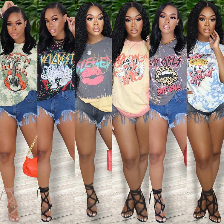 

Y8413 European and American women's clothing summer ladies fashion casual elegant high-end new short-sleeved T-shirt