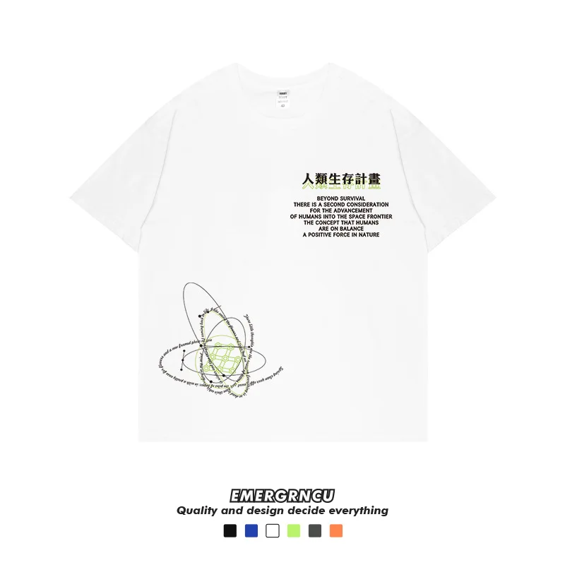 Дизайнерская флуоресцентная зеленая футболка с коротким рукавом для мужчин и