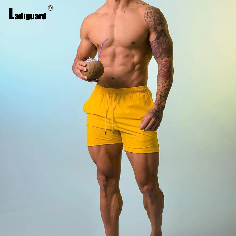 Ladiguard Men Fashion Shorts 2022 Summer Casual Sports Running Tracksuit Sexy Drawstring Shorts Male Casual Beach Short Pants