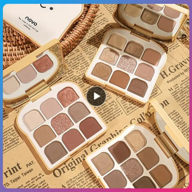 

Cute Toast Eyeshadow Palette Eyeshadow Palette With Mirror Shimmer Shiny Sequins Pigment 9 Color Eye Shadow Palette Eyes Makeup