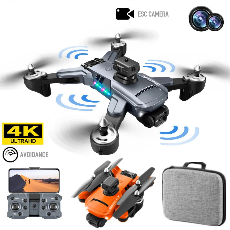 

New Drone K7 5G WIFI 4K HD Professional Camera LED Light 2.4G Signal 3-axis Anti-shake Gimbal ESC with Optical Flow Quadcopter