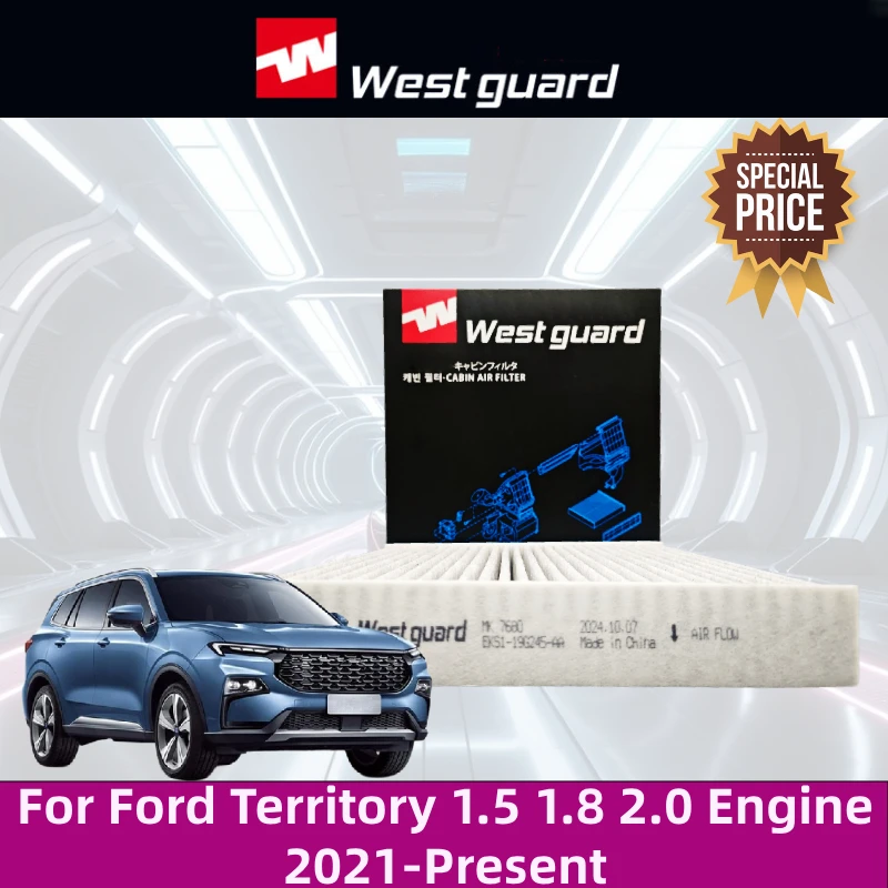 

Для Ford Territory 1,5 1,8 2,0 двигателя 2021-настоящее время WESTGUARD фильтр кондиционера с активированным углем MK7680 EKS119G245AA