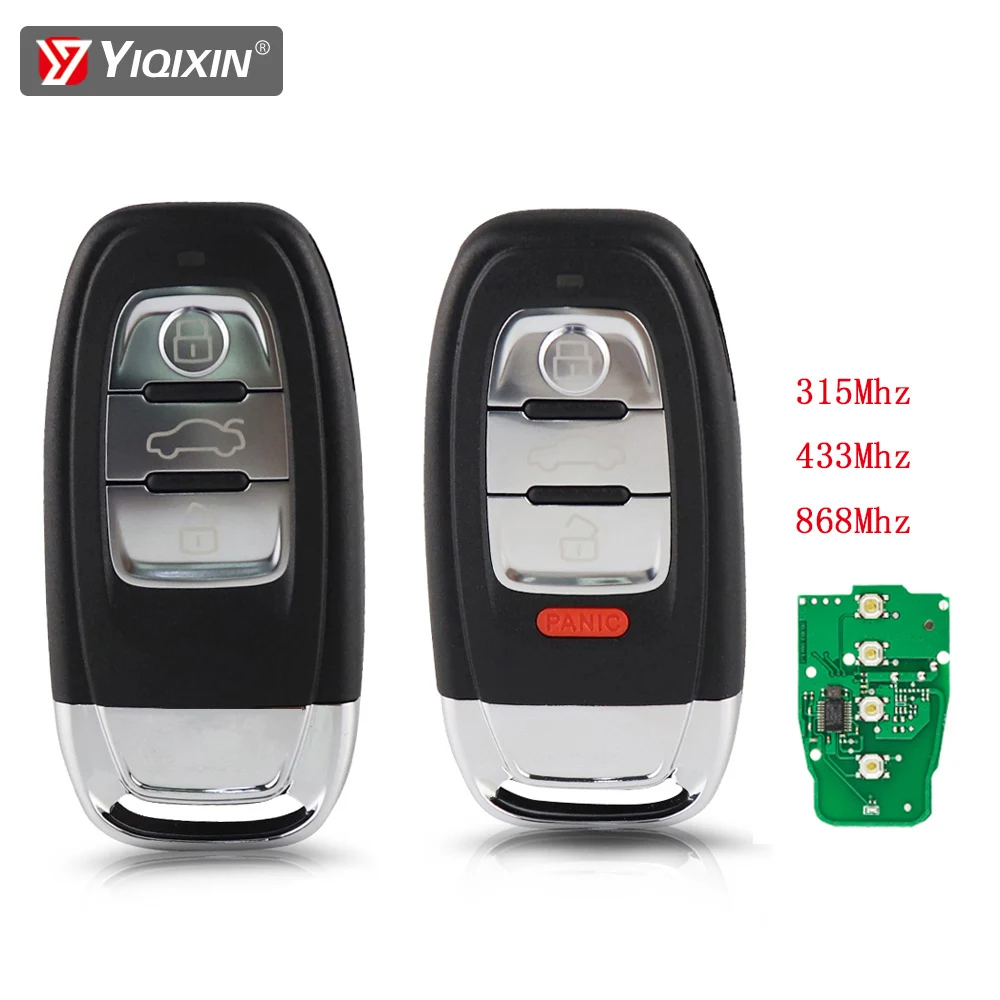 

Дистанционный ключ YIQIXIN 315/433/868 МГц для Audi A4L Q5 S4 A5 S5 A6 Q8 A4 A7 A8 A3 RS4 RS5, смарт-ключ без ключа, чип кнопки 3/4
