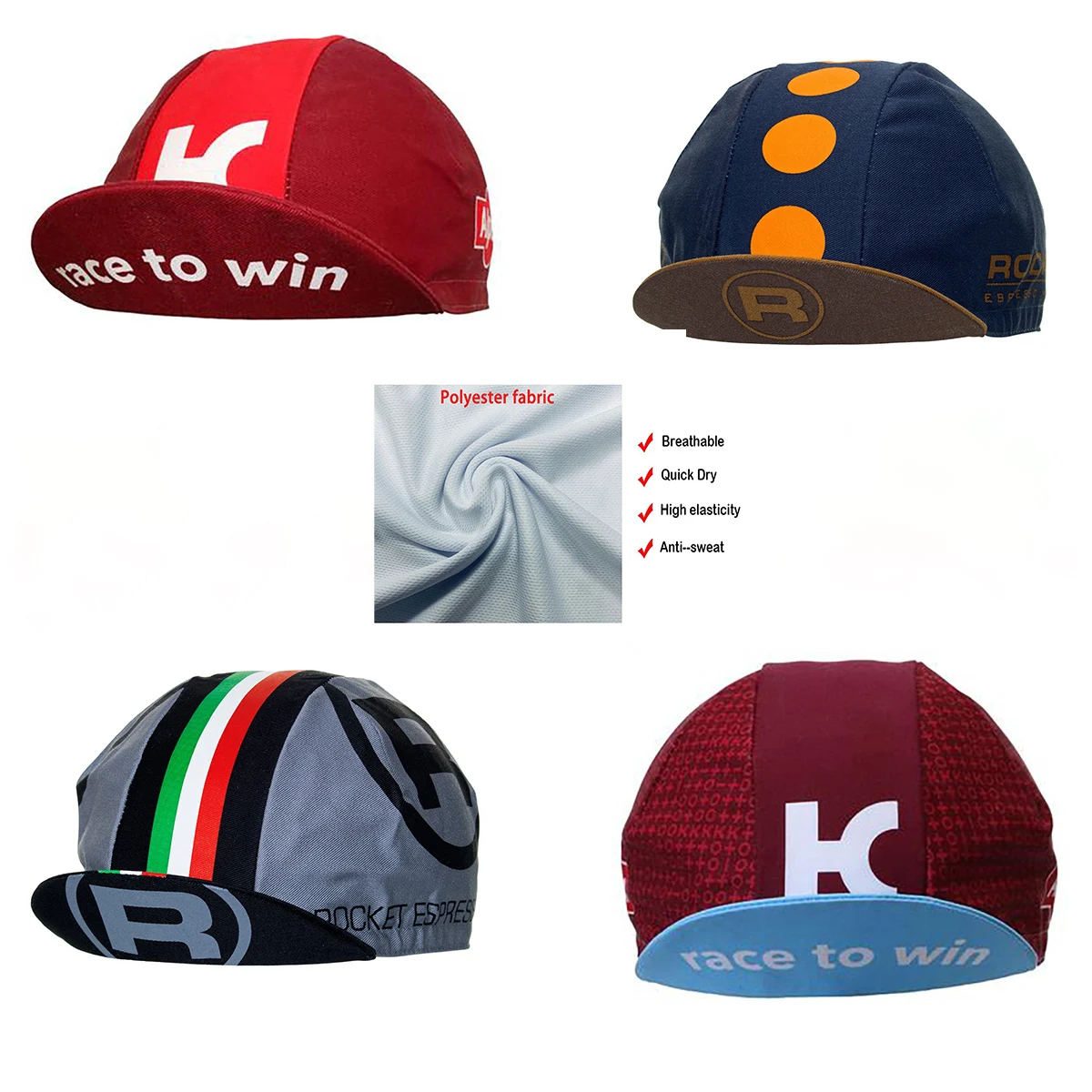 

Different Styles are Available Universal Factory Sports Competition Cycling Cap Polyester Breathable Men and Women