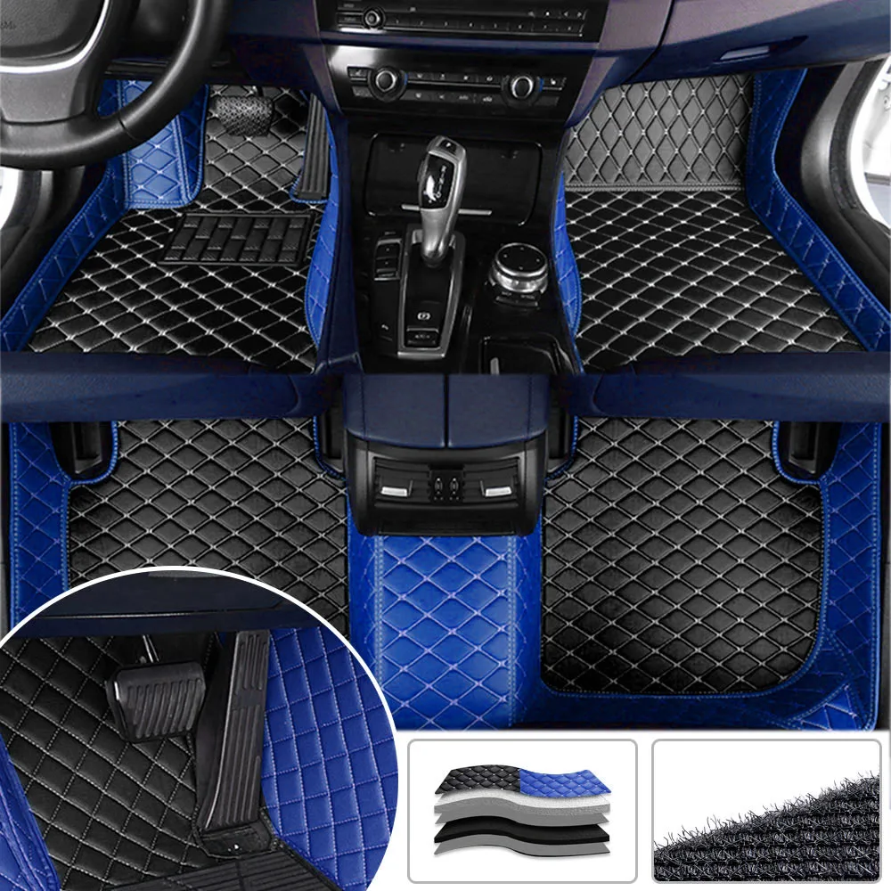 

Leather Car Floor Mats Full Set For BMW 1 2 3 4 5 6 7 Series X1 X2 X3 X4 X5 X6 I3 I8 Z4 M1 M3 M4 M5 M6 Carpets Auto Foot Pads