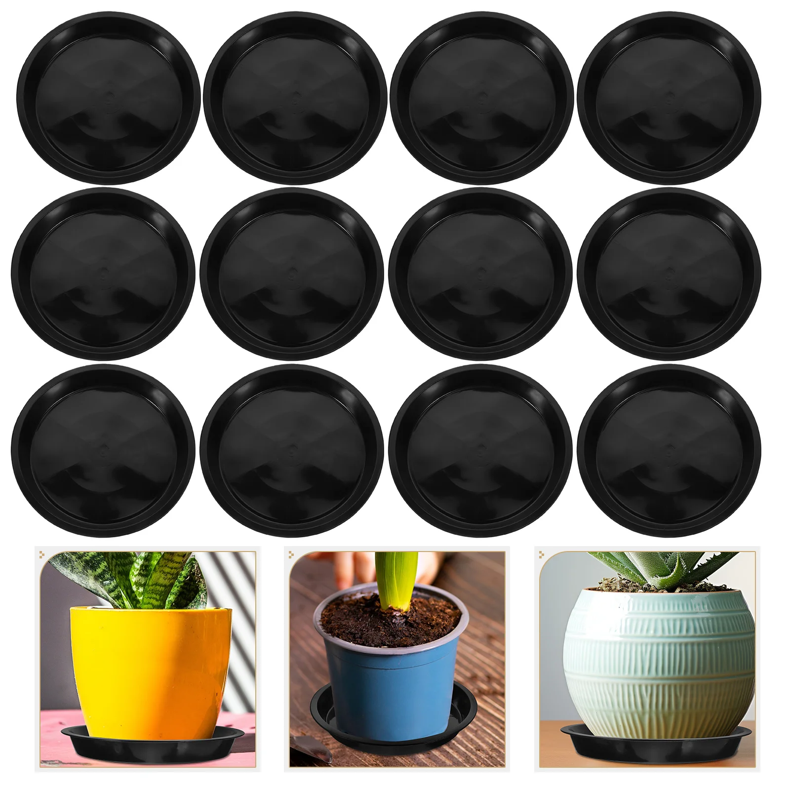 

25pcs Plant Saucer Plastic Plant Pot Tray Round Plant Drip Tray Heavy Duty Plant Saucers Plastic Plant Trays
