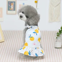 2022 dog dress spring summer print pet clothes cute cotton dog skirt teddy bichon corgi poodle puppy cat dress dog costume