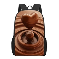 funny chocolate 3d printing children school bags kids backpack for girls boys student book bags schoolbags mochila escolar