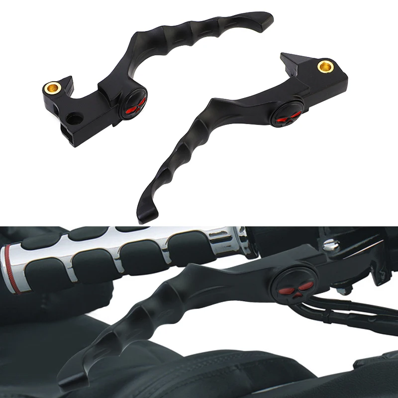 

Motorcycle Black Skull Hand Brake Clutch Lever Fit For Harley Sportster XL883 1200 X48 72 2004-Up