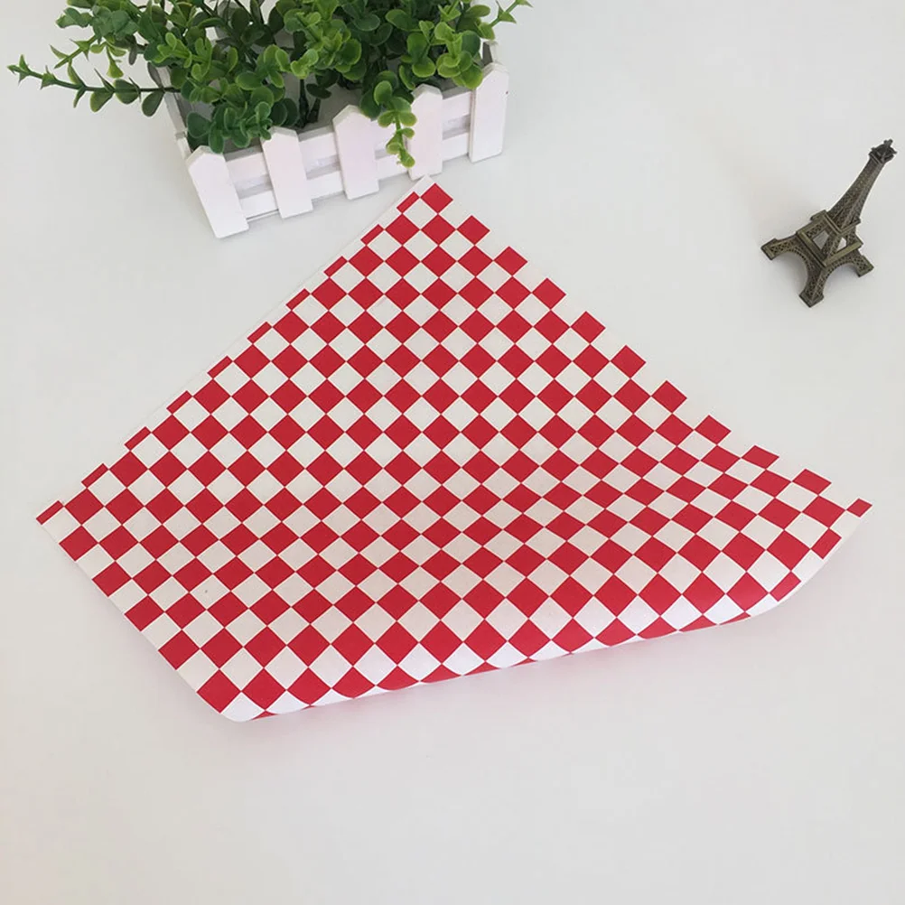 

100 PCS Deli Paper Food Liners Baking Red Wrapping Greaseproof Delicatessen