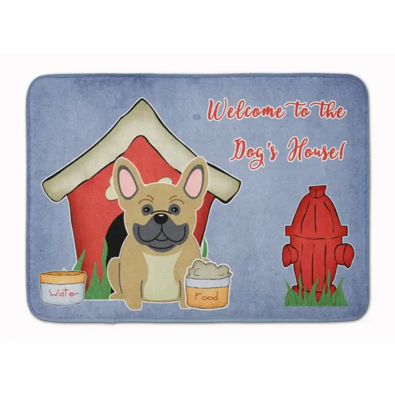 

Dog House Collection French Bulldog Cream Machine Washable Memory Foam Mat, 19 X 27",