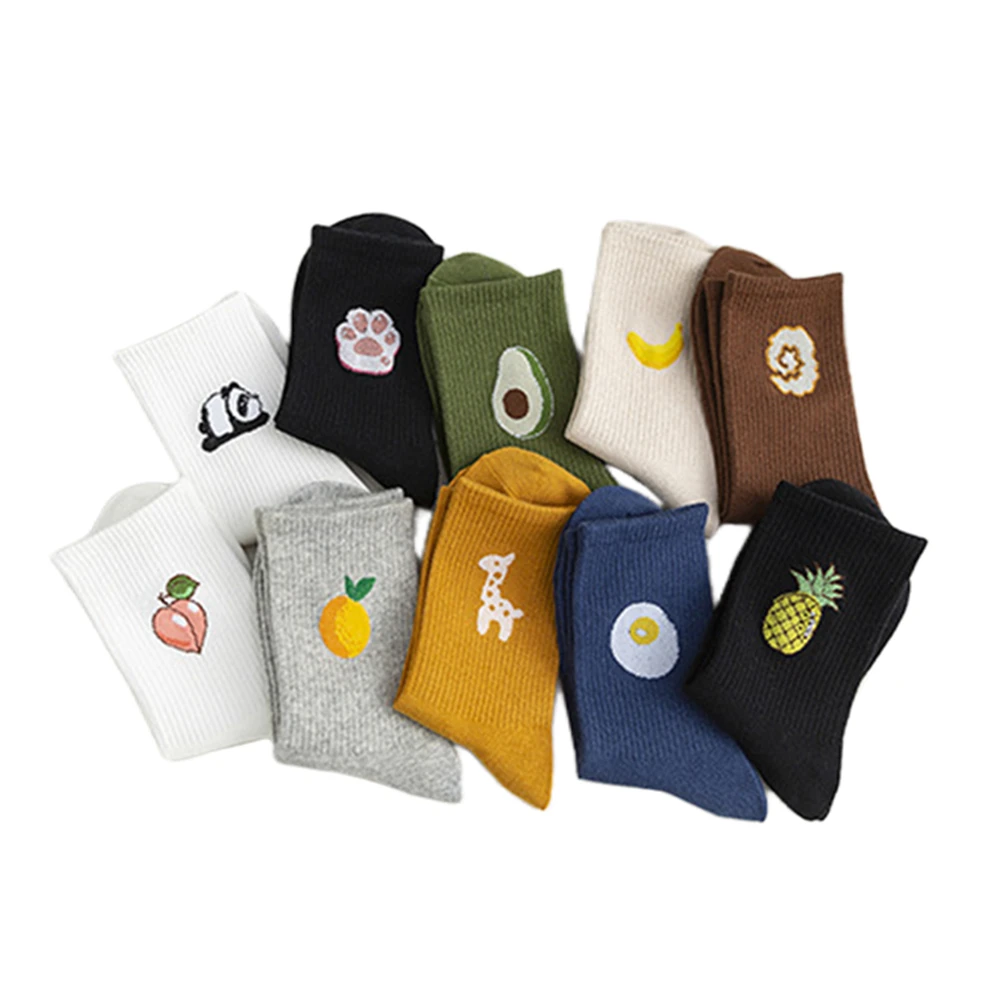 

Унисекс забавные фрукты животные Женщины мультфильм Harajuku носки-трубы средней высоты мягкий хлопок размер Экипаж Прямая поставка