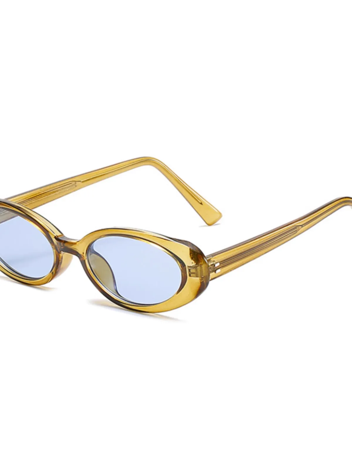 Новинка 2024 овальные зеленые солнцезащитные очки в узкой оправе стиле ретро