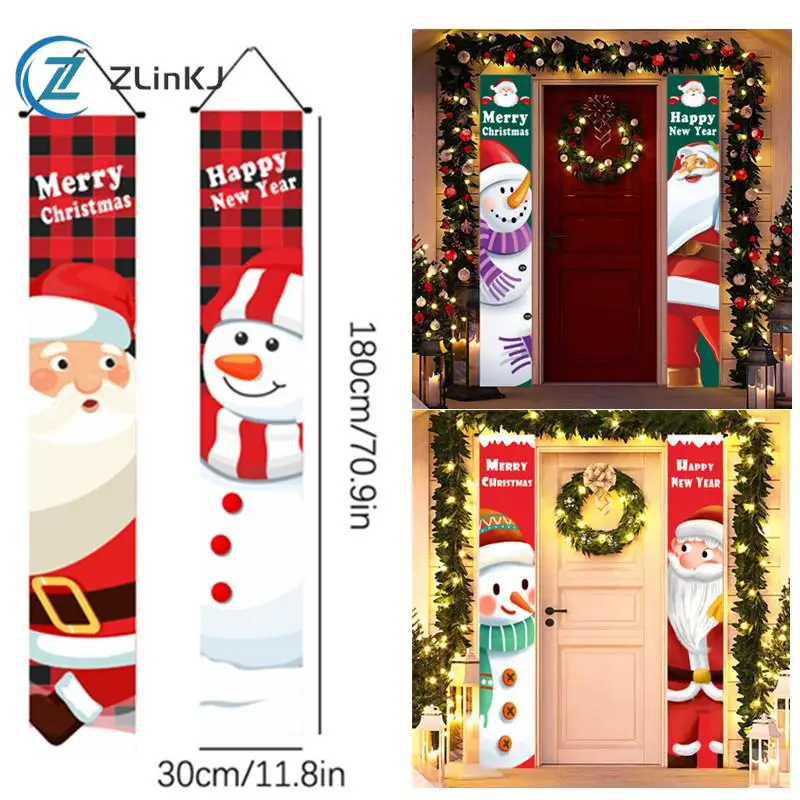 

Merry Christmas Door Banner Decoration Outdoors Christmas Decor for Home Xmas Hanging Ornaments Navidad Noel Gifts New Year 2024