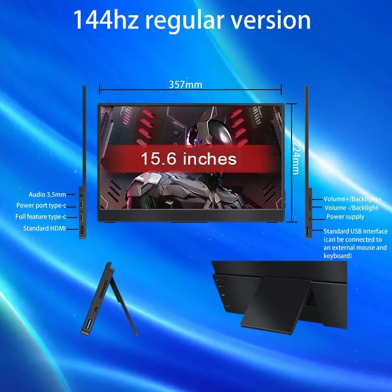 

17.3 Inch Portable Monitors With 2K Ultra Clear Resolution And 144hz Refresh Rate For Gaming Compatible With Smart