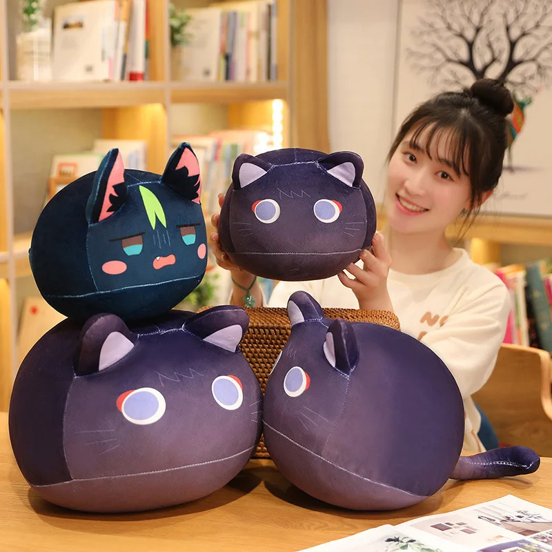 

Genshin Impact The New Secondary Scattered Cats Pillow Doughnut Anime Game Tinari Zhongli Pillow Elf Zhongli Plush Toys