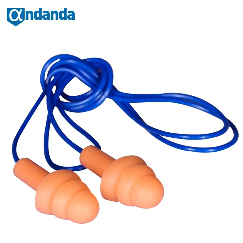 

Andanda 1-30pairs Ear Plugs Soft Silicone Corded Ears Protector Reusable Noise Hearing Protection Earplugs Earmuff Anti Noise