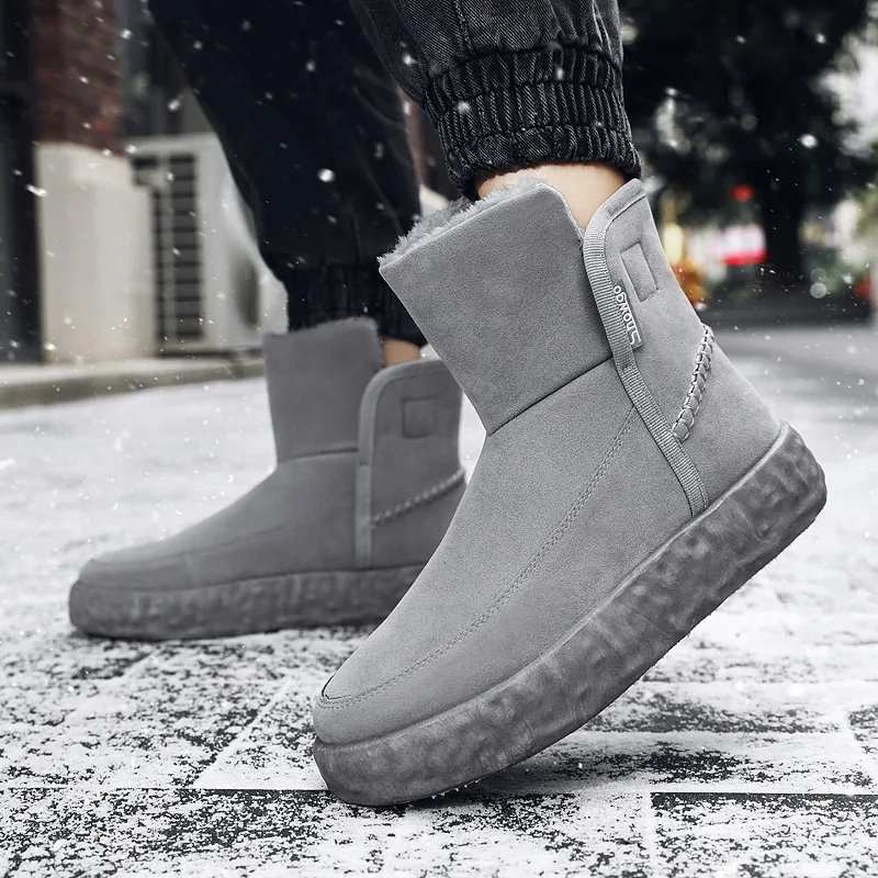 

Autumn and Winter New Men's Snow Boots Warm Outdoor Non-slip Plus Velvet Cotton Shoes Casual Fashion