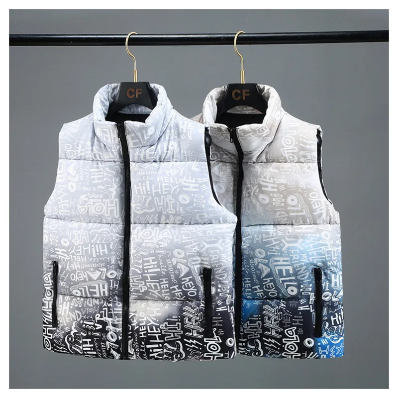 

Autumn and Winter Down Cotton Vest Men's and Women's Lovers' Jacket Street Trend Ins Enlarged Version Cotton Jacket Fashion
