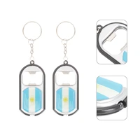 4pcs football match design flag keychains outdoor bottle opener portable hanging keychains decors