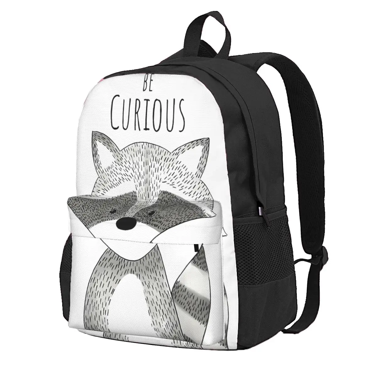 

Cute Animal Fox Printing Backpack Men Funny White Illustration Big Backpacks Polyester Cute School Bags Hiking Colorful Rucksack