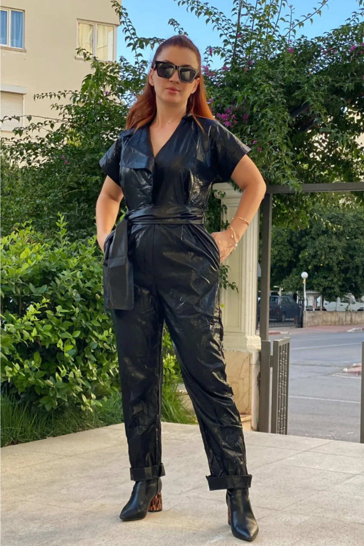 

Women's Overalls Leather Jumpsuit Style Hot Casual Sleeveless Loose Baggy Trousers Jumpsuit Pants Romper Jumpsuit Jumpsuit Pants Romper Jumpsuit