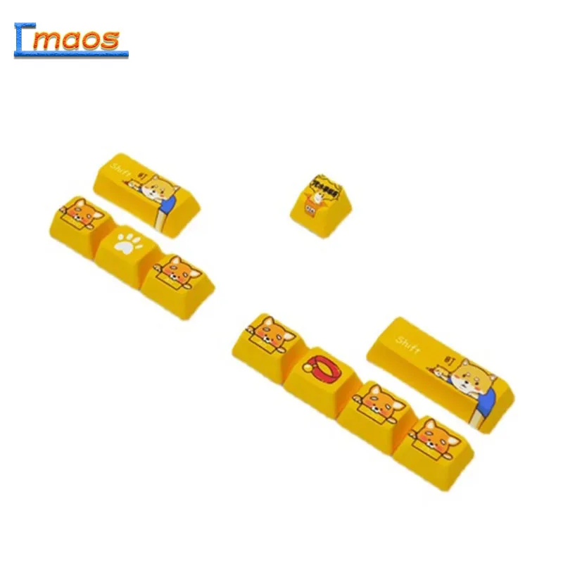 

PBT Keycaps Anime Cartoon Blue and white porcelain Mini Single Dog Keycap For Gaming Mechanical Keyboard