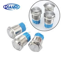 Серебристый латунный никелированный металлический кнопочный переключатель 16 мм, 3 А, 250 В, мгновенный 1NO, 1NC, 3-контактный пресс-переключатель для автомобиля