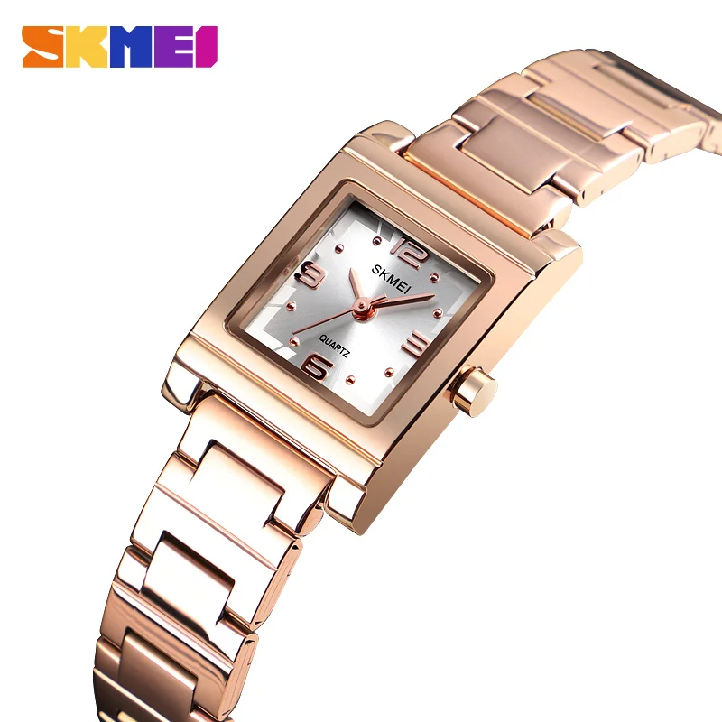 

SKMEI Women's Watch Light Luxury Quartz Top Brand Fashion Stainless Steel Bracelet Crystal Watches Ladies Relogio Feminino 1388
