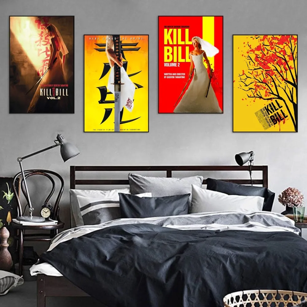 

Quentin Tarantino Classic Movie Kill Bill Poster Self-adhesive Art Retro Kraft Paper Sticker DIY Vintage Decorative Painting