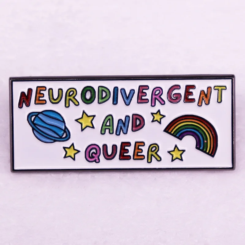 

Брошь в виде радуги enneuroдивергента и Queer, эмалированная брошь, украшение для рюкзака, металлический значок