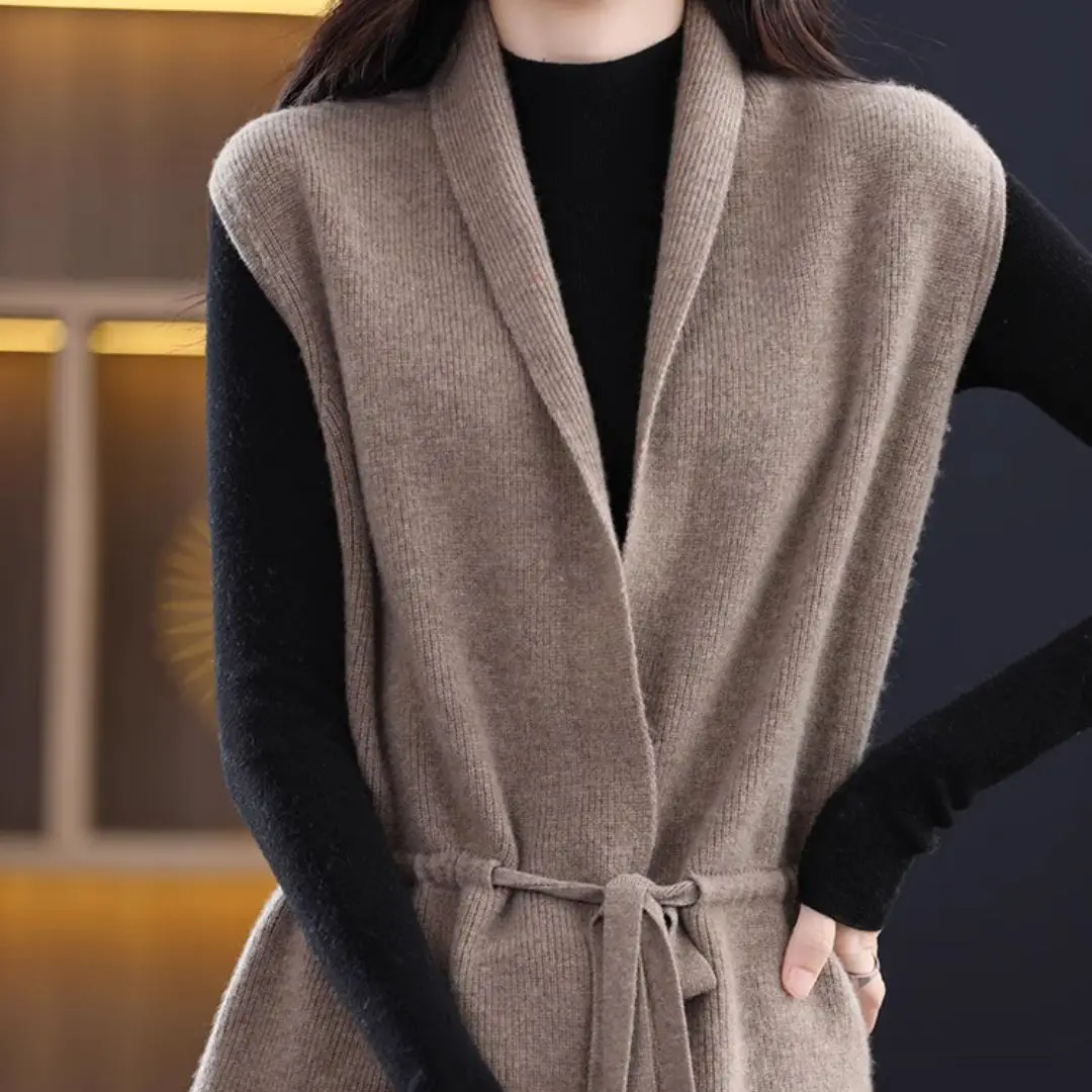 Женский кашемировый жилет LDZWSM с V-образным вырезом
