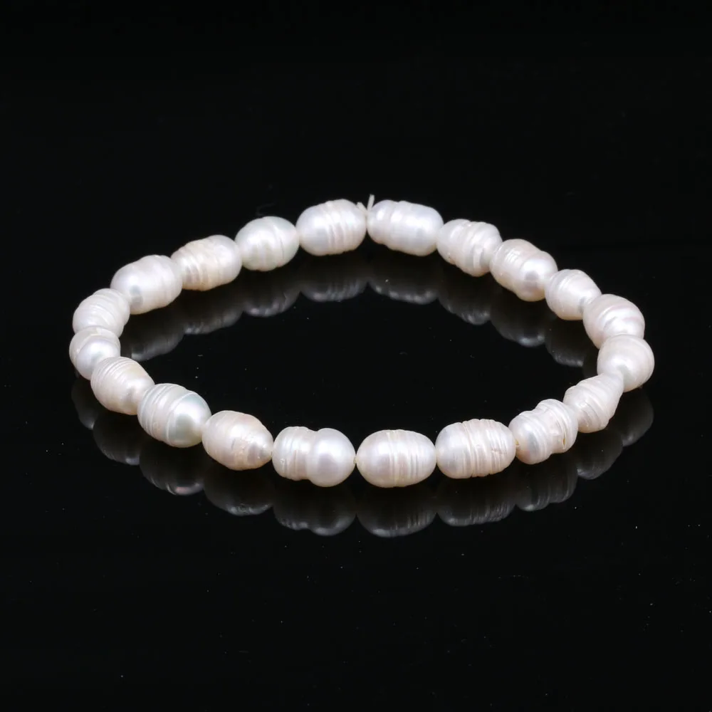 Оптовая продажа жемчужный браслет в форме риса пресноводное культивирование