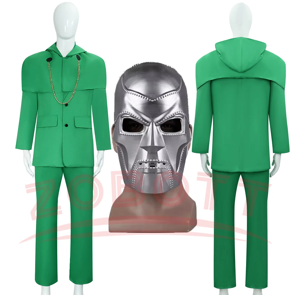 Костюм для косплея из фильма Доктор маска взрослых унисекс зеленая форма пальто