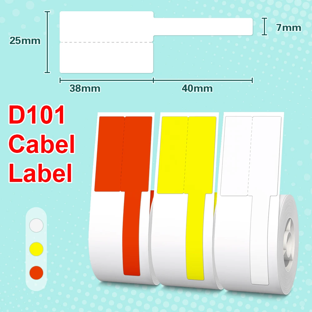 

Niimbot D101 наклейка для этикеток Водонепроницаемая анти-масляная D101 бумага для этикеток для кабеля D11 Plus устойчивая к царапинам клейкая лента д...