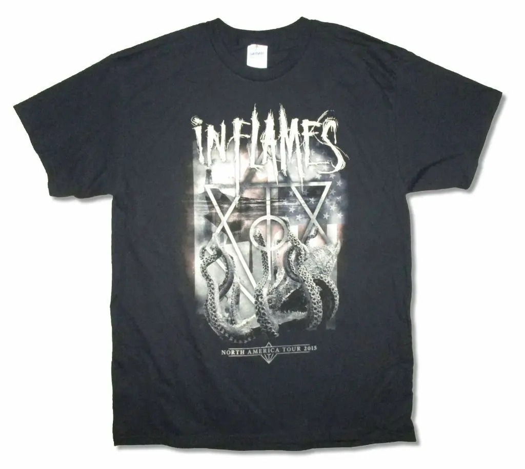 

In Flames Octopus Tour 2015 Mens Black T Shirt New Adult