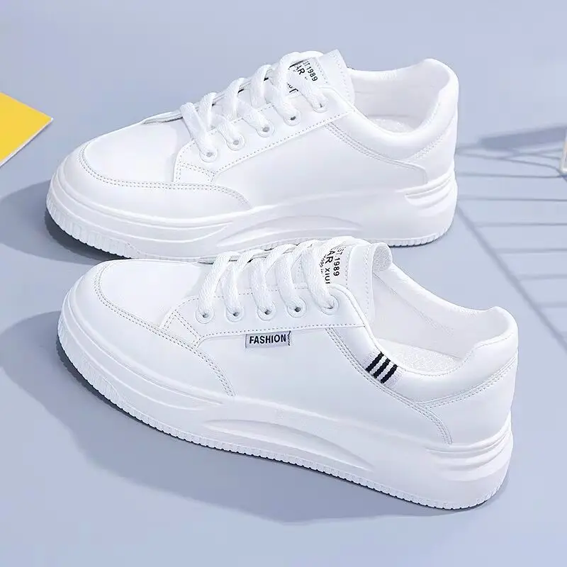 Big Size Women Sneakers Autumn Mesh PU Light White Sneaker Female Platform Vulcanized Shoes Spring Casual Breathable Sports Shoe