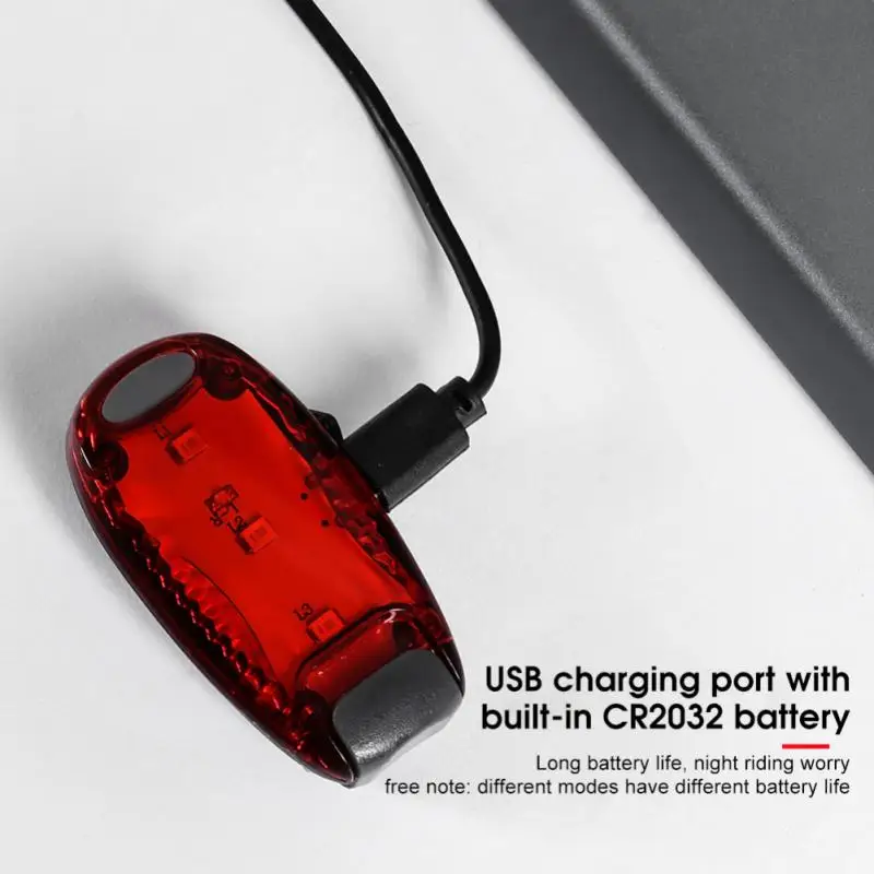 

Mini Warning Tail Light Multifunctional Bicycle Helmet Lights Waterproof Bicycle Tail Lights Tail-lamp Rechargeable Plastics