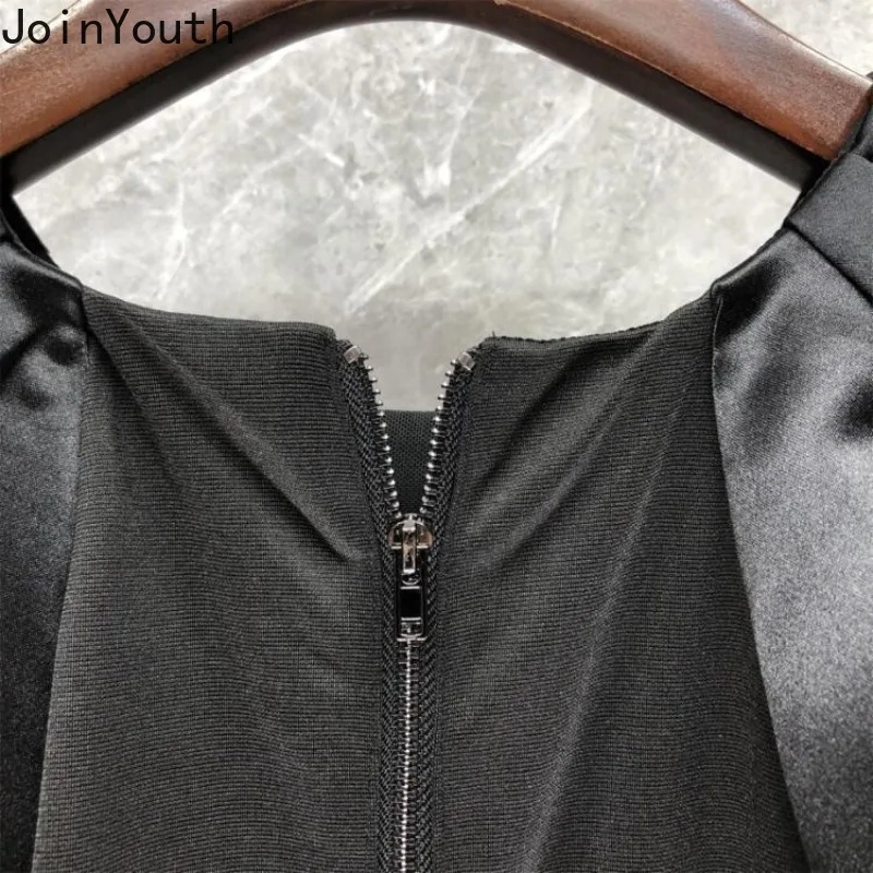 Блузка женская с пышными рукавами и круглым вырезом облегающая в Корейском стиле