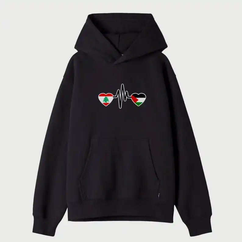 Новинка толстовки и свитшоты черные худи с надписью Палестина Ливан Мерч